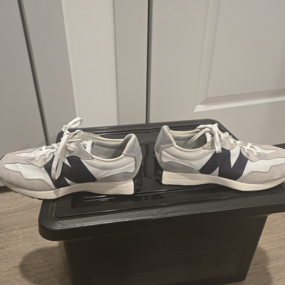New Balance White and Navy Athletic Shoes